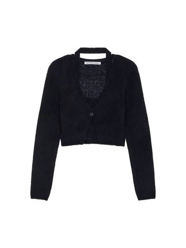 Halterneck layered crop cardigan black 271430 - ALEXANDER WANG - BALAAN 1