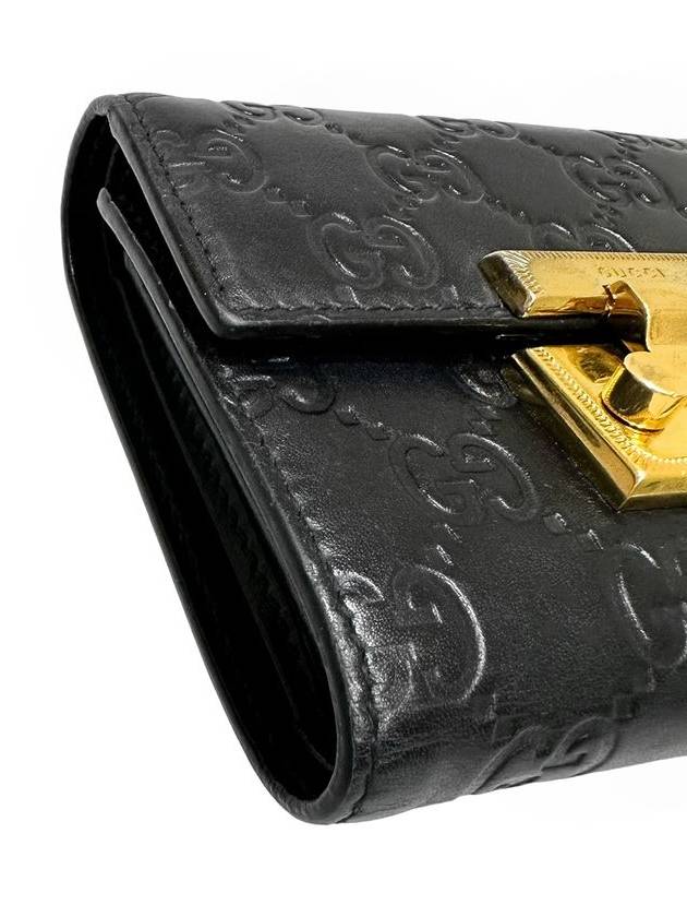 Women s 453155 Black Leather GG Cima Padlock Bicycle Wallet - GUCCI - BALAAN 5