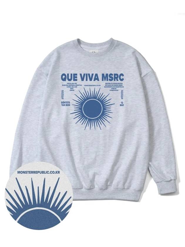 Viva MSRC Indigo Blue Overfit Sweatshirt Melange Grey - MONSTER REPUBLIC - BALAAN 2