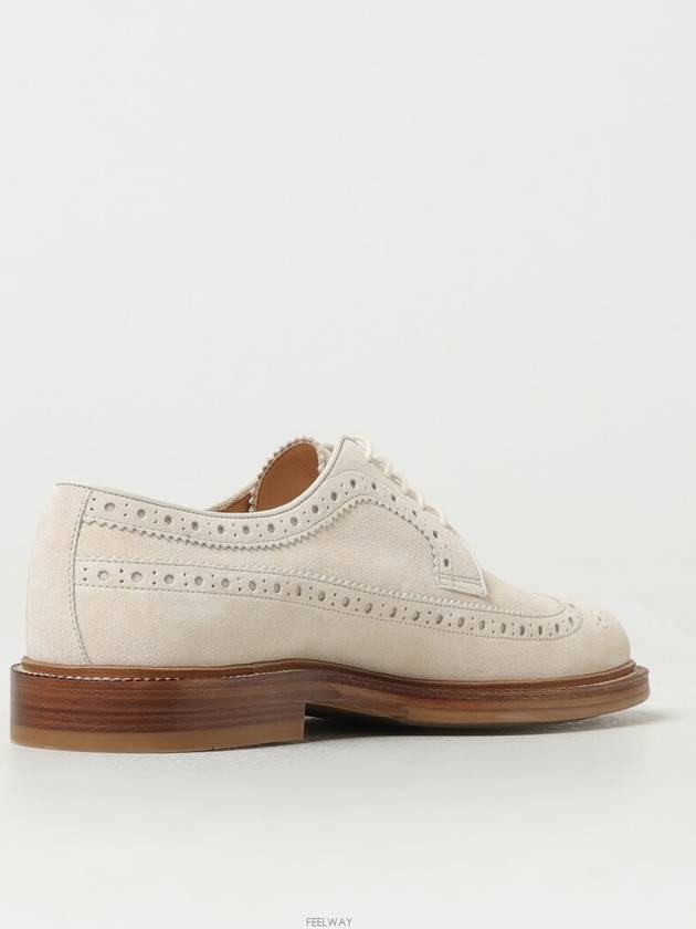 Perforated-Embellished Lace-Up Derby Beige - BRUNELLO CUCINELLI - BALAAN 5
