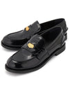 Brushed Leather Penny Loafers Black - MIU MIU - BALAAN 2