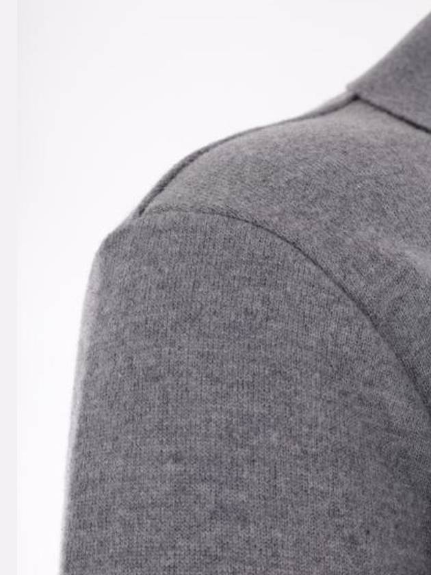 4-Bar Funnel Neck Pullover Knit Top Grey - THOM BROWNE - BALAAN 5