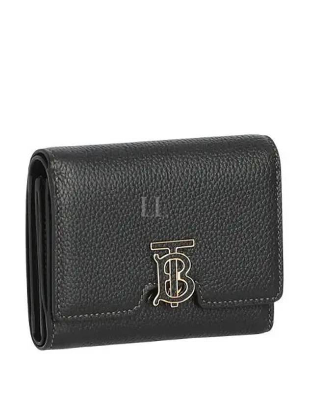 Monogram Motif Grainy Leather Folding Wallet Black - BURBERRY - BALAAN 2