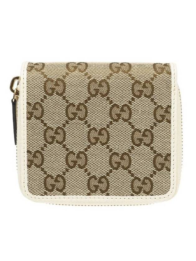 GG Zipper Medium Canvas Half Wallet White Beige - GUCCI - BALAAN 1