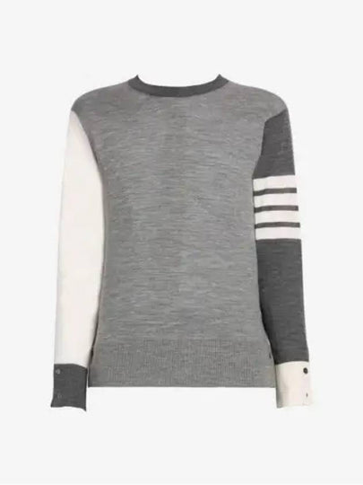 Classic 4 Bar Merino Wool Knit Top Tonal Grey - THOM BROWNE - BALAAN 2