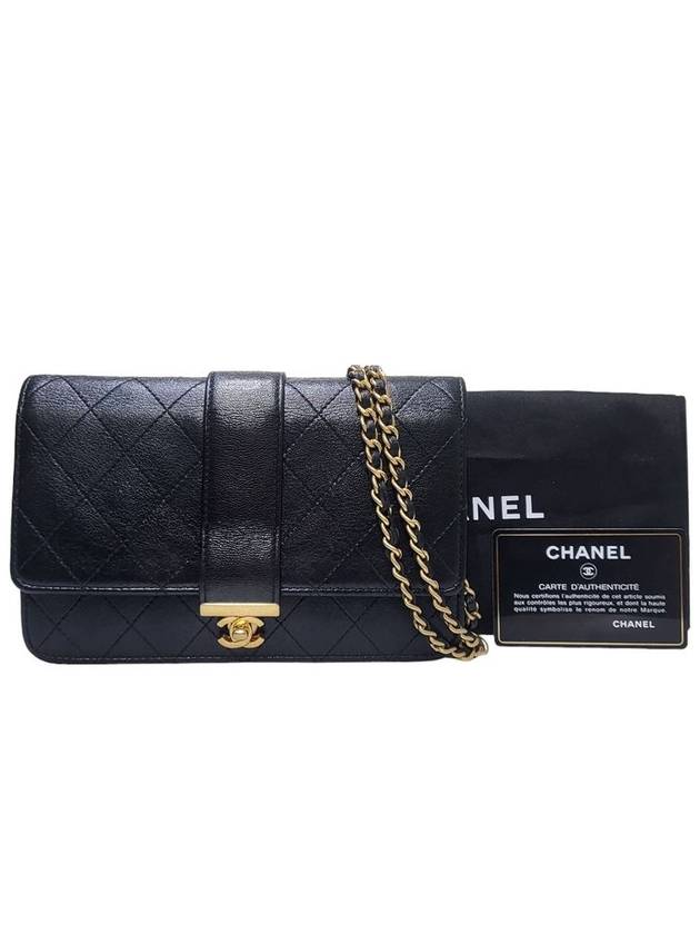 Women s A81434 Front Black Leather CC Gold Chain WOC Cross Bag - CHANEL - BALAAN 10