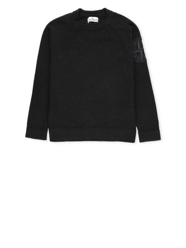 Kids Compass Motif Crew Neck Sweatshirt Black - STONE ISLAND - BALAAN 1