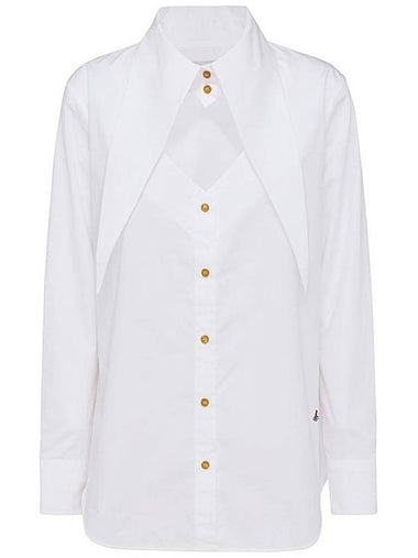 Deconstructed Button-Up Long Sleeve Shirt White - VIVIENNE WESTWOOD - BALAAN 1