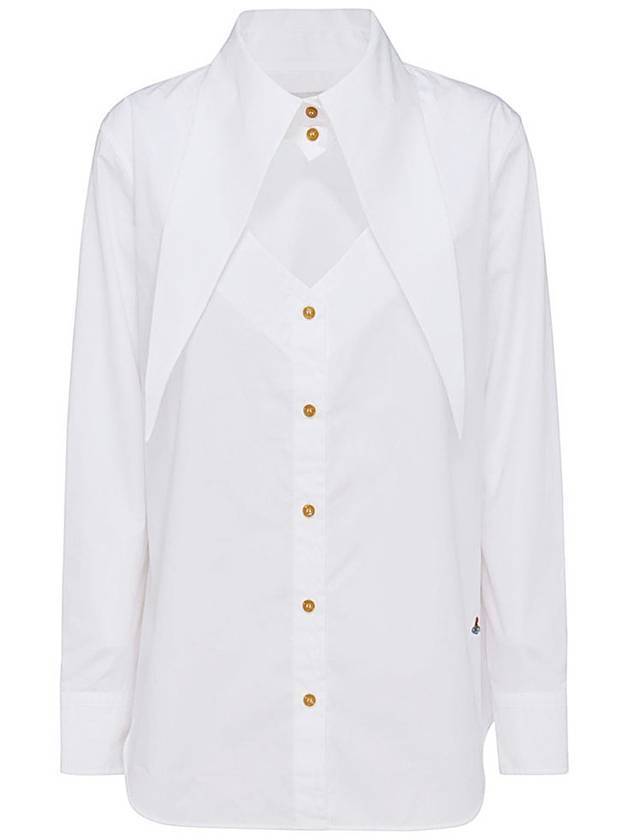 Deconstructed Button-Up Long Sleeve Shirt White - VIVIENNE WESTWOOD - BALAAN 1