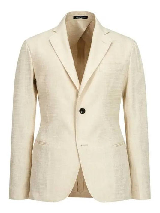 Men s no cheat lapel checked tissue jacket beige - EMPORIO ARMANI - BALAAN 1