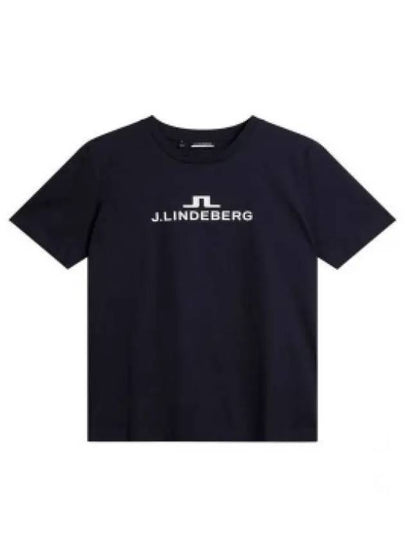 Alpha Logo Print Short Sleeve T-Shirt Navy - J.LINDEBERG - BALAAN 2