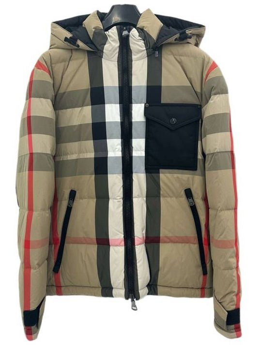 Check Reversible Hooded Padding Beige - BURBERRY - BALAAN 2