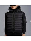 Padded Wool Hooded Zip-Up Cardigan Black - MONCLER - BALAAN 2