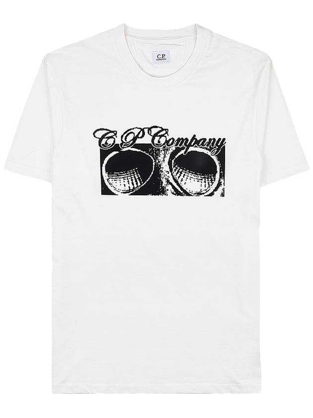 Print Cotton Short Sleeve T-Shirt White - CP COMPANY - BALAAN 10