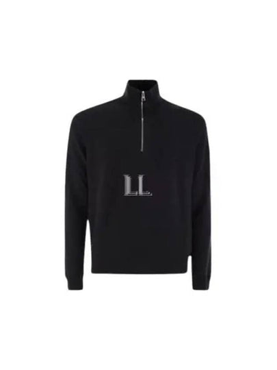 Cotton Cashmere Half Zip Knit Top Navy - MONCLER - BALAAN 2