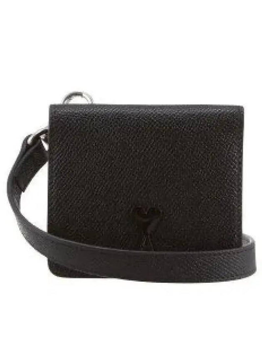 De Coeur Strap Card Holder Black USL101AL0036001 1012374 - AMI - BALAAN 1