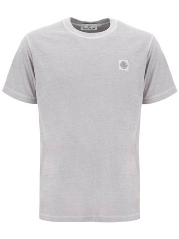 Organic Cotton Short Sleeve T-Shirt Dust Grey - STONE ISLAND - BALAAN 1