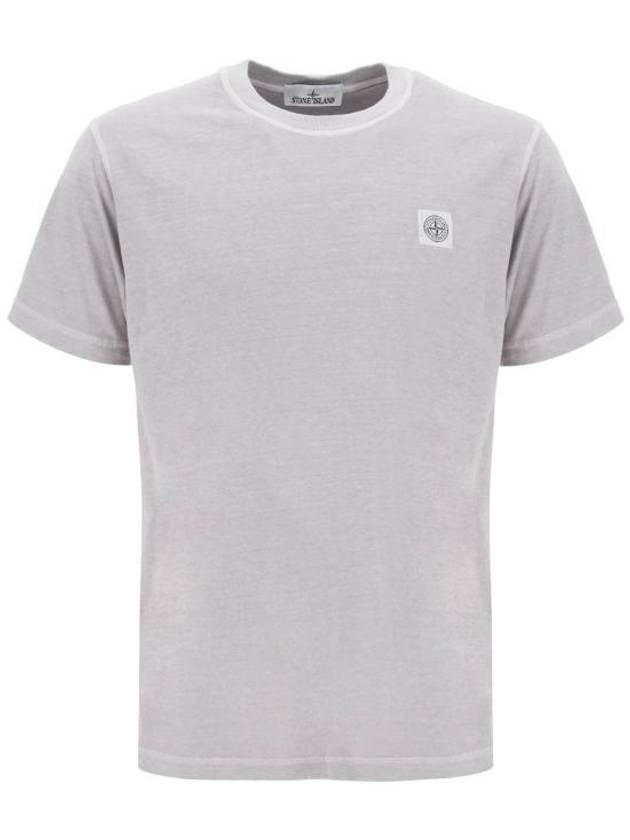 Organic Cotton Short Sleeve T-Shirt Dust Grey - STONE ISLAND - BALAAN 2