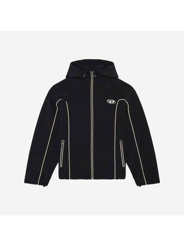 J Hives Contrast Piping Windbreaker Black - DIESEL - BALAAN 1