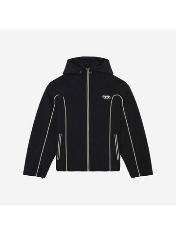 J Hives Contrast Piping Windbreaker Black - DIESEL - BALAAN 1