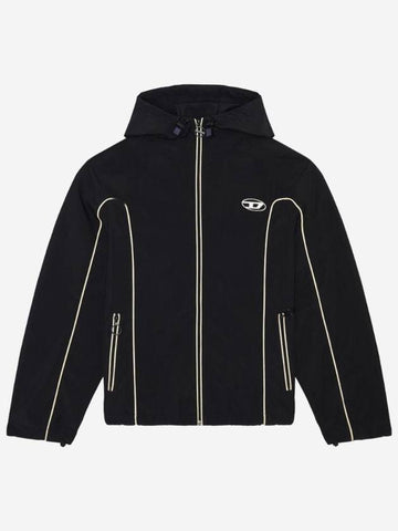 J Hives Contrast Piping Windbreaker Black - DIESEL - BALAAN 1