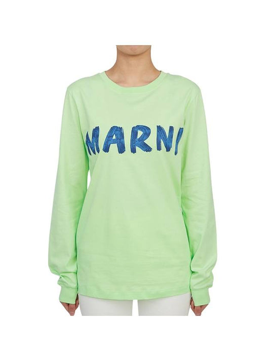 Logo Long Sleeve T-Shirt Green - MARNI - BALAAN 1