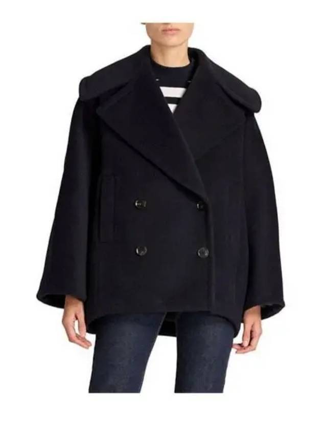 Women s Wool Felt Pea Coat Navy 222449DCA000002 - ALAIA - BALAAN 1