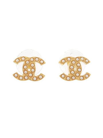 Classic CC Logo Pearl Stud Earrings Gold - CHANEL - BALAAN 1