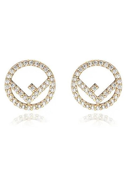 F Is Fendi Crystals Earrings Gold - FENDI - BALAAN 2