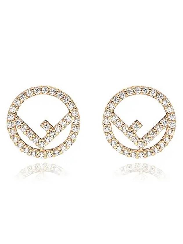 F Is Fendi Crystals Earrings Gold - FENDI - BALAAN 6