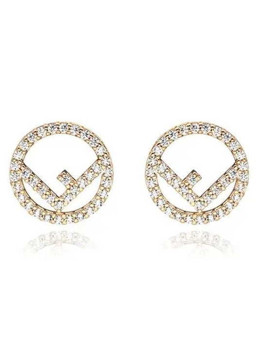 F Is Fendi Crystals Earrings Gold - FENDI - BALAAN 2