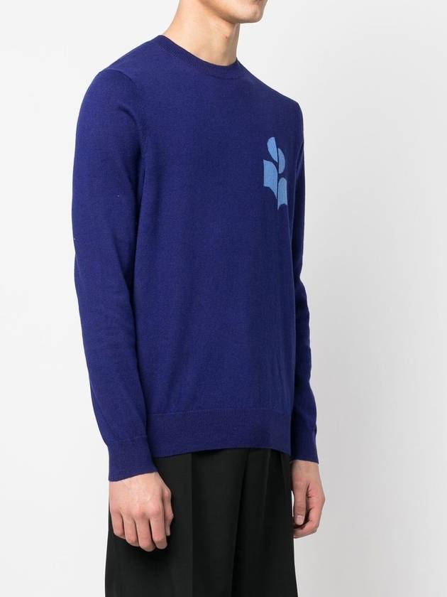 Evans Logo Crew Neck Knit Top Blue - ISABEL MARANT - BALAAN 3