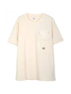 20/1 Jersey Flap Pocket Short Sleeve T-Shirt Beige - CP COMPANY - BALAAN 1