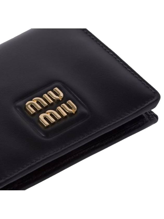 gold logo leather wallet - MIU MIU - BALAAN 7