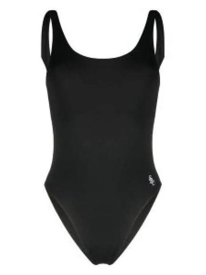 Carla SRC Logo Print One Piece Swimsuit Black - SPORTY & RICH - BALAAN 2