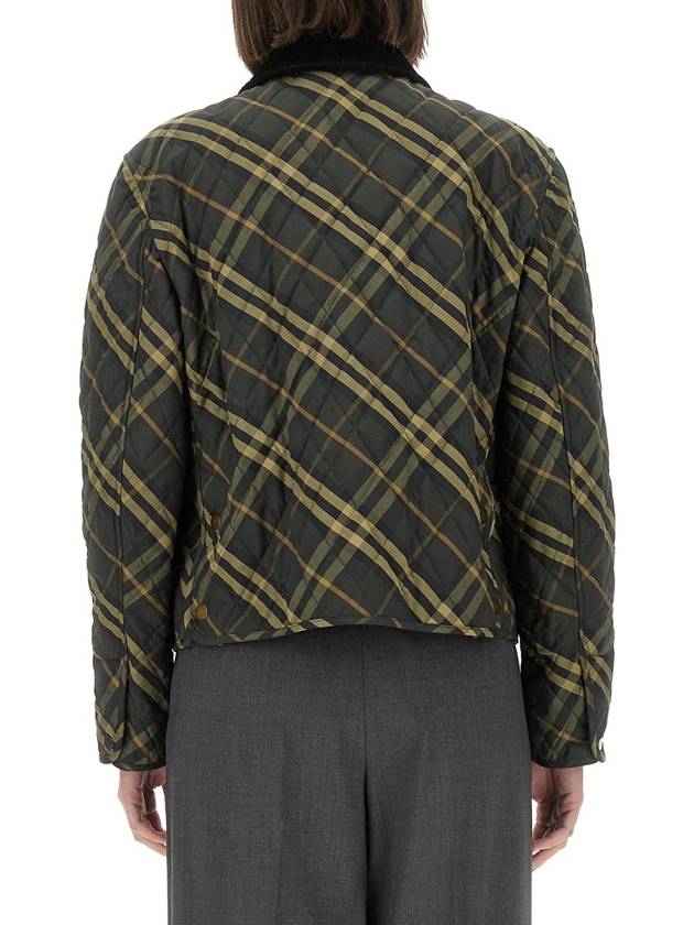 Barn Checked Quilted Cropped Jacket Shadow - BURBERRY - BALAAN 4