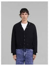 Embroidered Logo Distressed Cardigan Black - MARNI - BALAAN 2