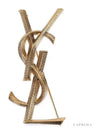 Snake Textured Monogram Brooch Gold - SAINT LAURENT - 9