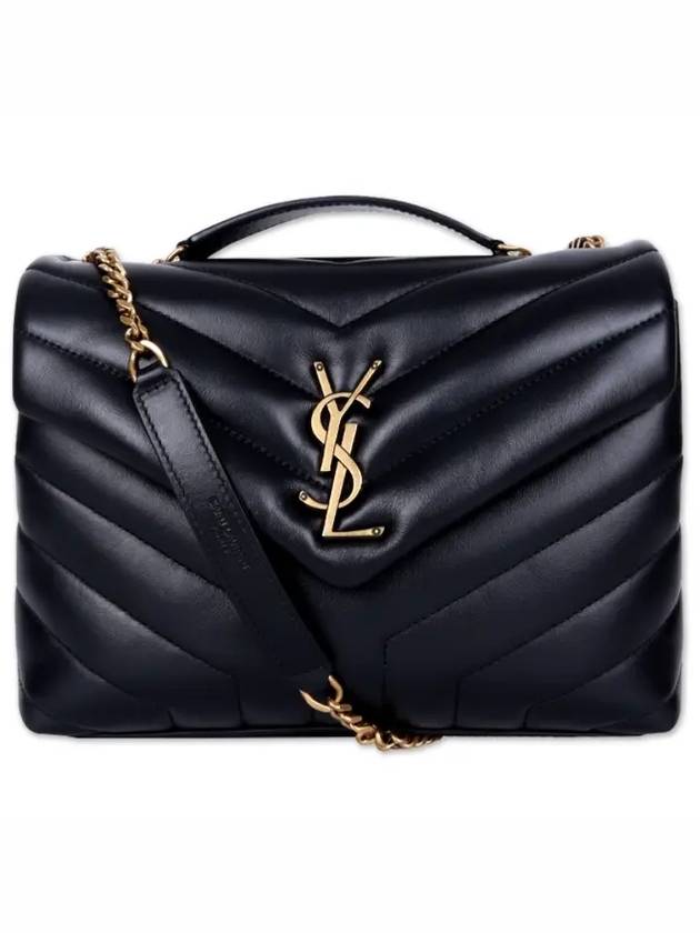 Bronze Monogram Loulou Matelasse Y Leather Small Shoulder Bag Black - SAINT LAURENT - BALAAN 2