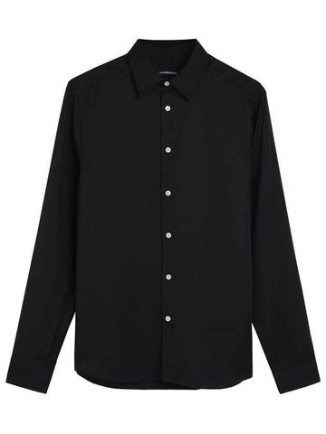 Comfort Tencel Slim Long Sleeve Shirt Black - J.LINDEBERG - BALAAN 1