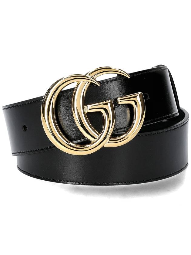 Double G Buckle Leather Belt Black - GUCCI - BALAAN 2