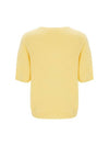 100% Wool Round Neck Sleeve Sweater Yellow C3KPO74YE - CALLAITE - BALAAN 7