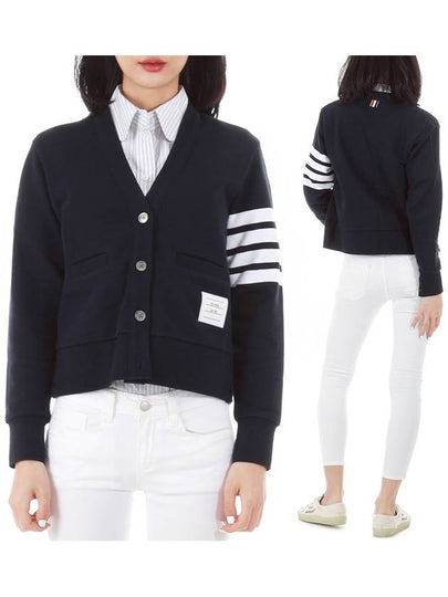 4-Bar Loopback Jersey Cardigan Navy - THOM BROWNE - BALAAN 2