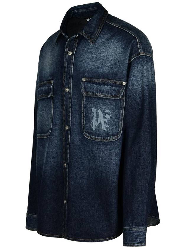 Palm Angels Blue Denim Shirt - PALM ANGELS - BALAAN 2