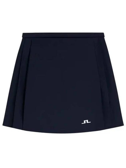 Women's Sierra Pleated Skirt Navy - J.LINDEBERG - BALAAN 2