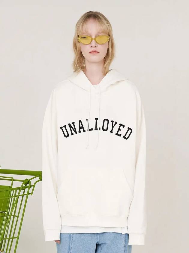 Arch Logo Hoodie Ivory - UNALLOYED - BALAAN 2