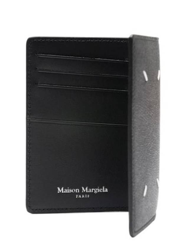 Stitched Bi-Fold Leather Card Wallet Black - MAISON MARGIELA - BALAAN 7