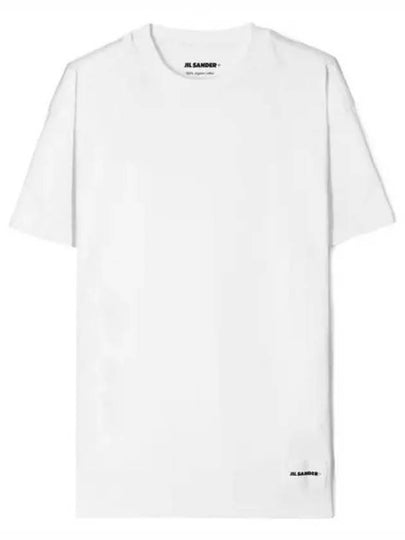 Logo Patch Cotton Short Sleeve T-Shirt 3 Pack White - JIL SANDER - BALAAN 2