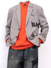 BBD Graffiti Logo Piercing Blazer Beige Gray - BLACKBLOND - BALAAN 2