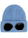 Signature Goggles Extra Fine Wool Beanie Blue - CP COMPANY - BALAAN 1